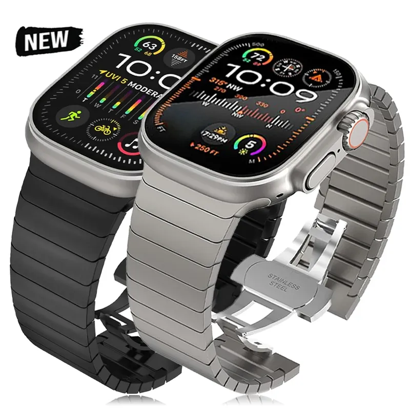 Ultra 3 2 Titanfarbe für Apple Watch Ultra 49 mm 45 mm 44 mm 42 mm Luxusarmband iWatch 11 46 mm 41 mm 9 10 Edelstahlband