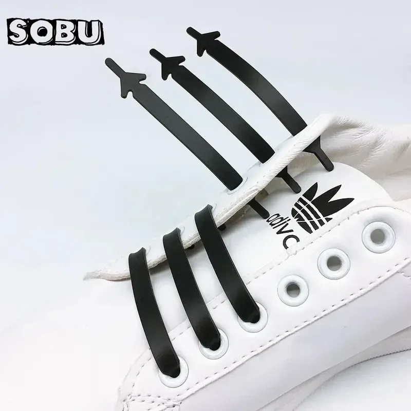 NEUE 12 teile/los Silikon Schnürsenkel Keine Krawatte Elastische Schnürsenkel Spezielle Schnürsenkel für Kind/Erwachsene Schnürung Gummi Turnschuhe Schnürsenkel