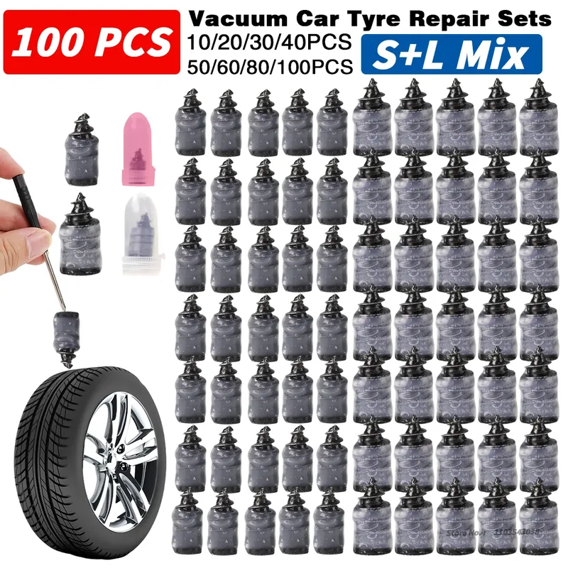 10-100PCS Universal Vakuum Auto Reifen Reparatur Gummi Nagel Für Auto Motorrad Roller Tubeless Reifen Reparatur Kit Kleber freies Reifen Nägel