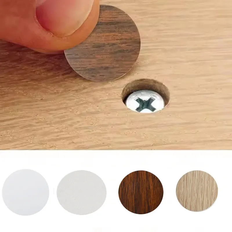54 Teile/satz Holz Möbel Selbstklebende Schraube Kappe Abdeckung Loch Aufkleber Holz Handwerk Schreibtisch Schrank Schublade Kunst Aufkleber Ornament