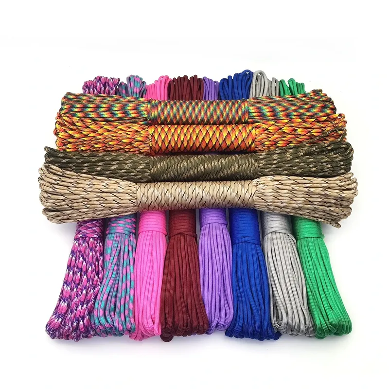 Neue Farbe Durchmesser 4 MM 31 Meter 9 stehen Kerne Paracord Fallschirmschnur Lanyard Zelt Seil Für Wandern Camping Wäscheleine DIY Armband