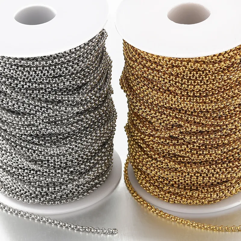 1 Meter Edelstahlketten 2,5/4 mm Halskette Kette für DIY Armband Schmuckherstellung Komponenten Erkenntnisse Zubehör