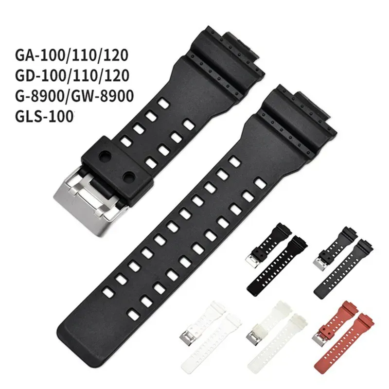 Geeignete Marke für Casio G-Shock Uhrenarmband GA100/110/120/GD100/120/GA300/G-8900. Erhöhte 16 mm Ersatz-Uhrenarmbänder