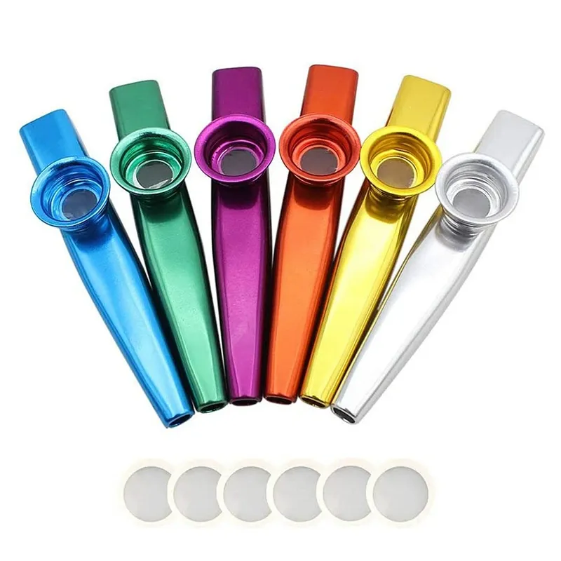 Kazoo Goldene Aluminiumlegierung mit Membranflöte Membranmund Kazoos Musikinstrumente