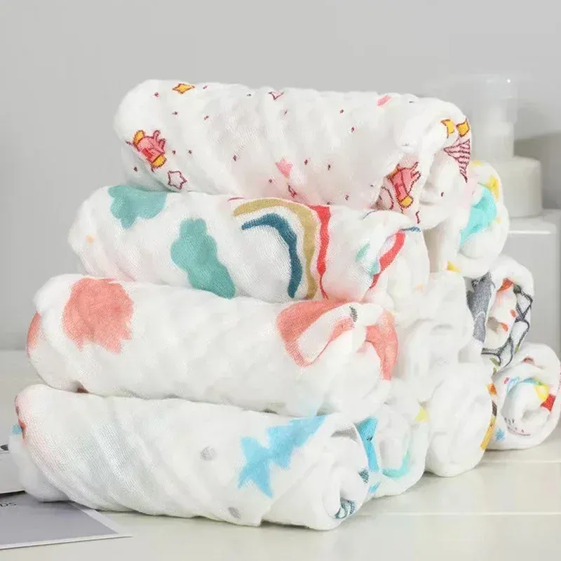 Musselin 6 Schichten Baumwolle weiche Baby handtücher Baby Gesichts tuch Taschentuch Baden Fütterung Gesicht Waschlappen Wischen Spuckt uch Handtuch