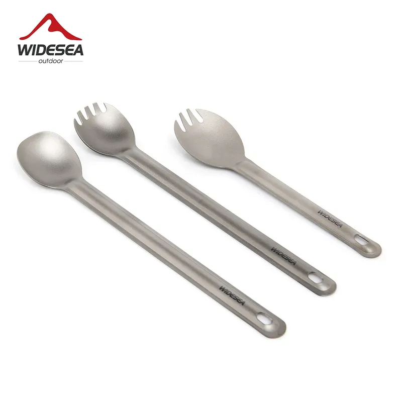 Widesea Camping Titan Spork Löffel Outdoor Leichte Gabel Geschirr Tragbare Picknick Wandern Reisen Ultraleichtes Geschirr