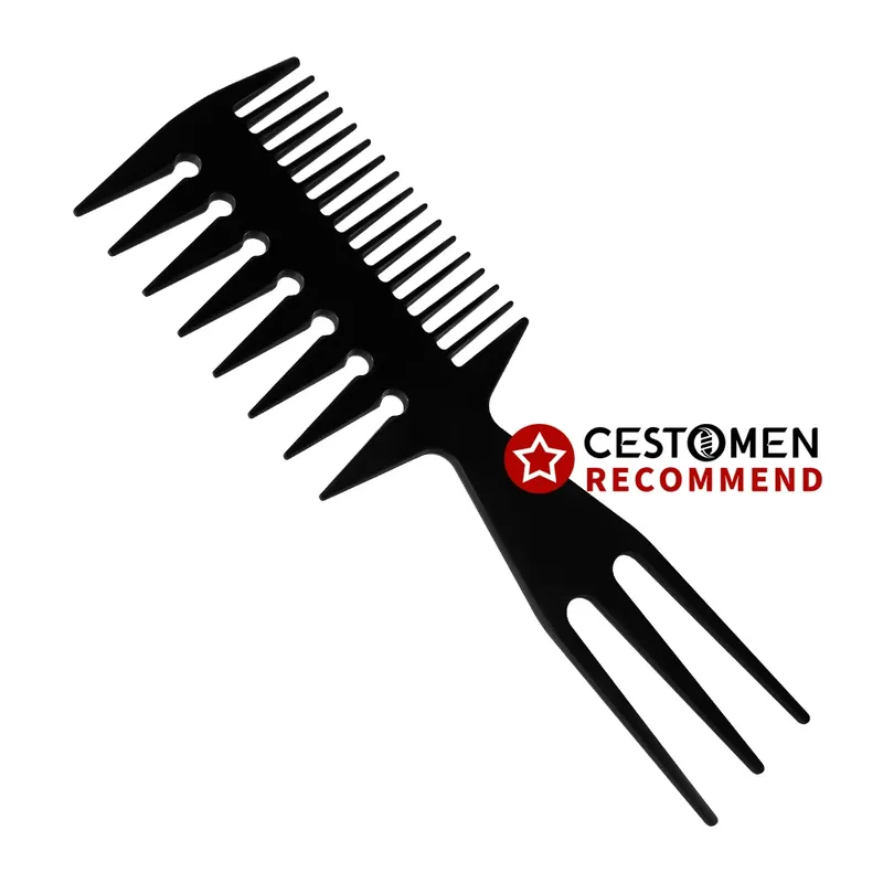 Männer Retro Öl Kopf Kamm Breiter Zahn Slicked Back Frisur Gabel Kamm Entwirren Haar Bürste Lockigen Kamm Friseur Friseur Werkzeuge