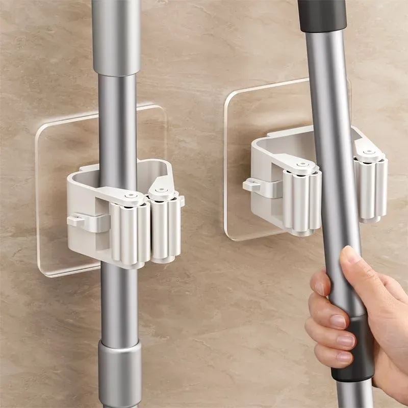 Mehrzweck haken selbst klebende Wandbehang Mop Rack Besen Kleiderbügel Haken Küche Bad Organisation Home Organizer Zubehör