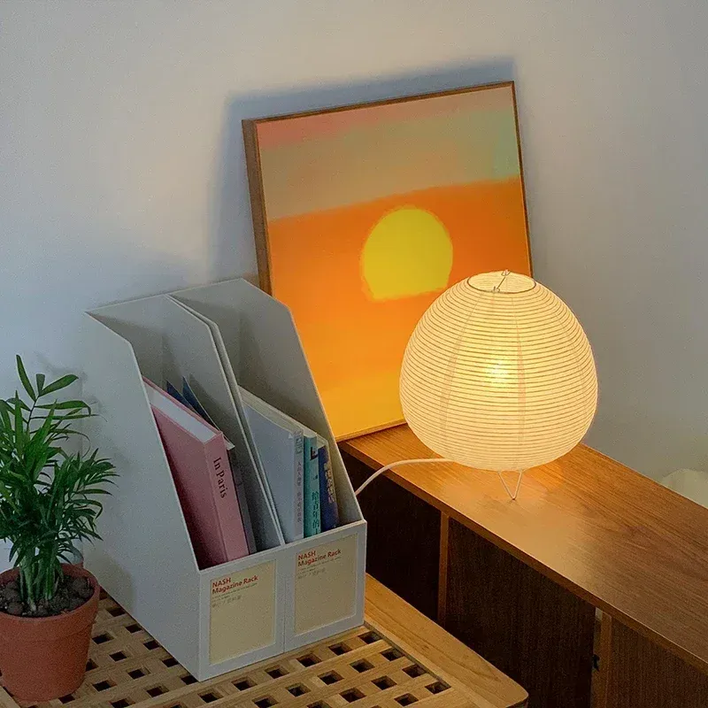 Japanische Laterne Led Tisch Lampe Wohnzimmer Schlafzimmer Nacht Reis Papier Lichter Studie Homestay Kunst Kreative Dekor Tisch Lichter