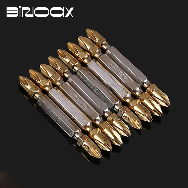 65mm PH2 Magnetische Kreuz Doppel Kopf Schraubendreher-bits Titan Beschichtet Elektrische Sechskantschaft Magnetische Schraubendreher Bohrer