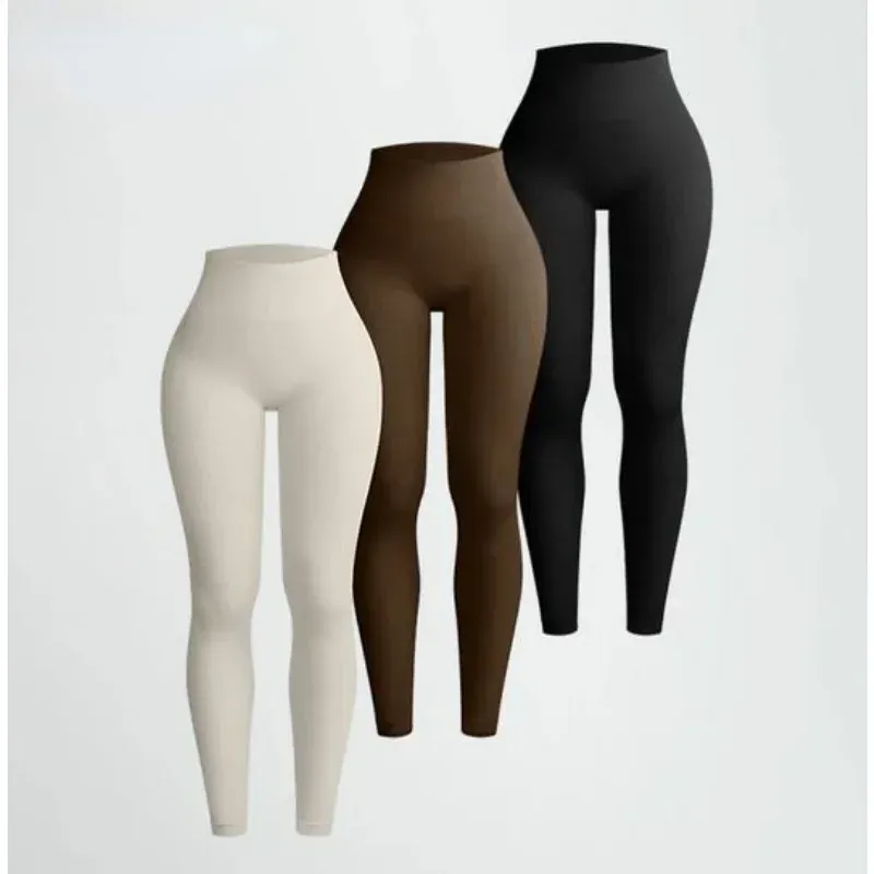 Thread Knited Leggings Frauen Nahtlose Dünne Strumpfhosen Gym Training Laufen Hohe Taille Hüfte Heben Hohe Elastische Yoga Fitness Hosen