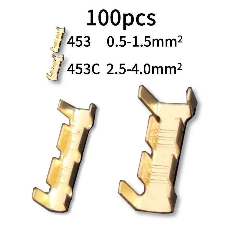 100 Stück 453/453C U-förmiger Anschluss Draht Schnellverbinder Anschluss Kleiner Zahn-Faszienanschluss 0,5–1,5 mm2/2,5–4,0 mm2