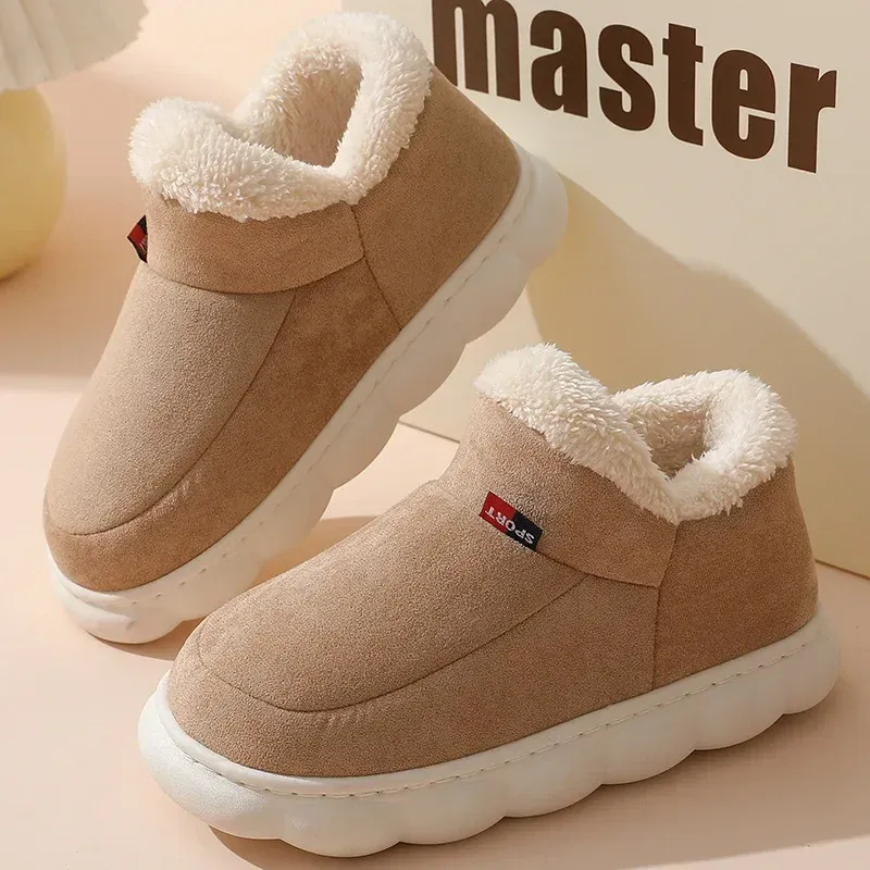 Winter Frauen Schuhe Casual Hausschuhe Für Männer 2025, Im Freien Warme Baumwolle Schuhe Für Frauen Innen Plüsch Gepolsterte Hausschuhe Weibliche