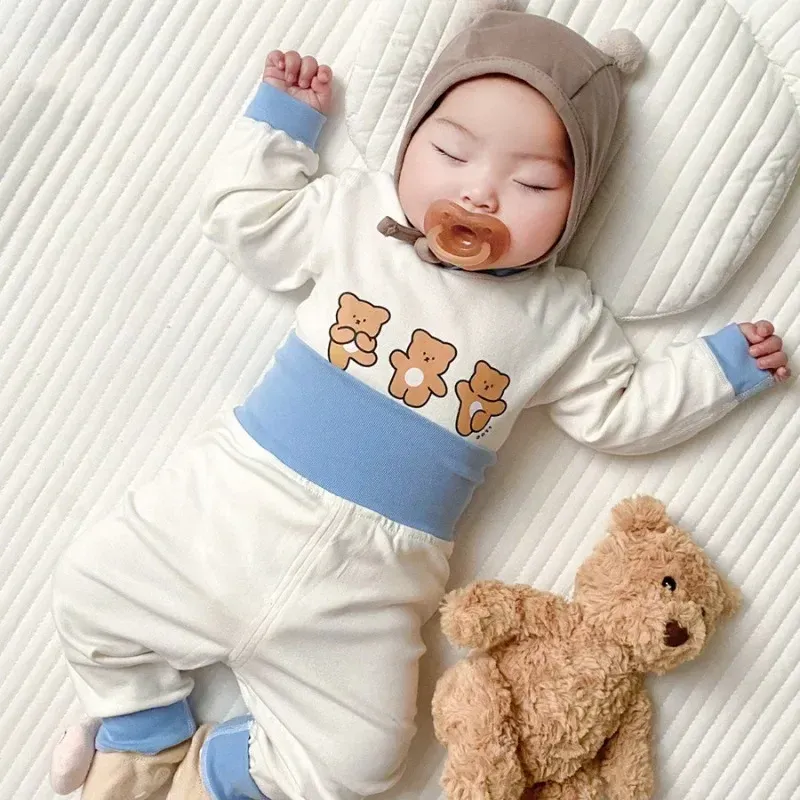 Baby Kleidung 2 stücke Sets Herbst Winter Baby Pyjama Set Unten Unterwäsche Zwei-stück Set Baumwolle Baby Jungen Lange ärmel Outfit