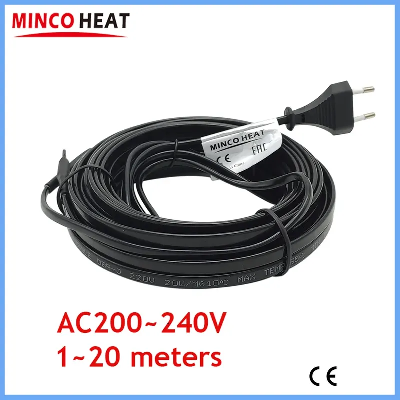 Minco heat ac200 ~ 240v eu stecker selbst regulierendes Heiz kabel für wasser rohr frostschutz haustier heizsystem
