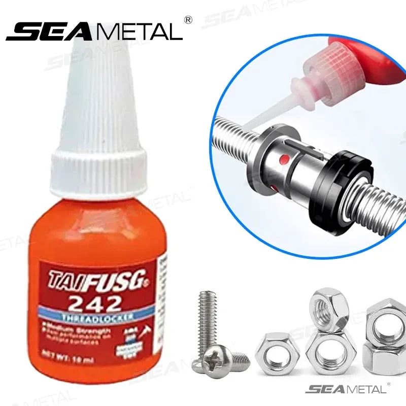 SEAMETAL 10 ml Schraubensicherung 242 Schraubensicherung mit mittlerer Festigkeit, rostfrei, blaues Gewindesicherungsmittel, Klebstoff, Dichtungsmasse, Klebstoffe, Versiegelung