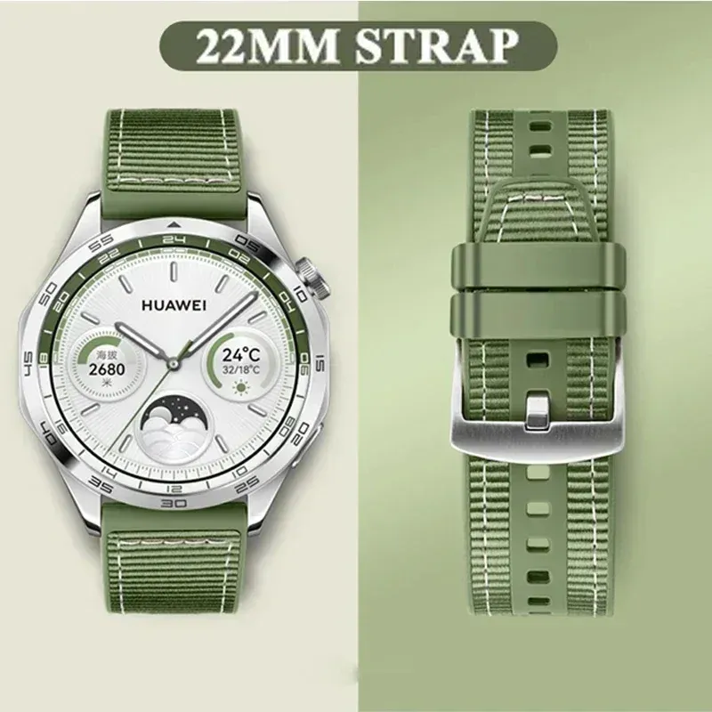 22 mm Nylon-Uhrenarmbänder für Huawei Watch Silikonband GT 4 46 mm Uhr 4 Pro GT 3 2 Pro Samsung Galaxy Watch 6 5 4 Armbänder