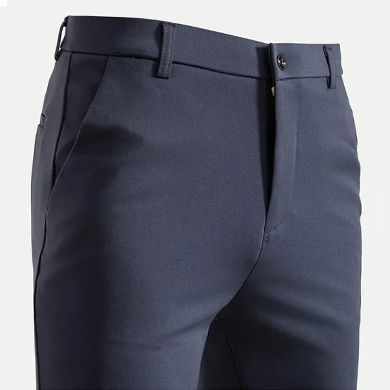 29-42 Herren Sommer Dünne Mode Business Casual Anzughose Lange Hosen Herren Elastische Gerade Ärmel Formelle Hosen Plus Größe 28-40