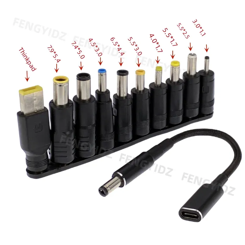 65 W Typ C Laptop Netzteil Stecker Stecker USB Typ C auf Universal Laptop Ladegerät Jack Ladekabel Kabel für Notebooks