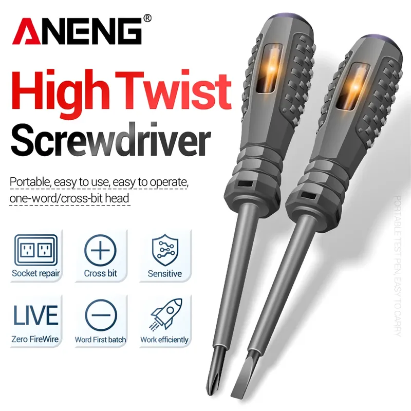 ANENG B04 Schlitz-/Phillips-Schraubendreher, Neonbirnenanzeige, berührungsloser, isolierter Tester, Taschendetektor, Stift, Elektriker-Werkzeuge