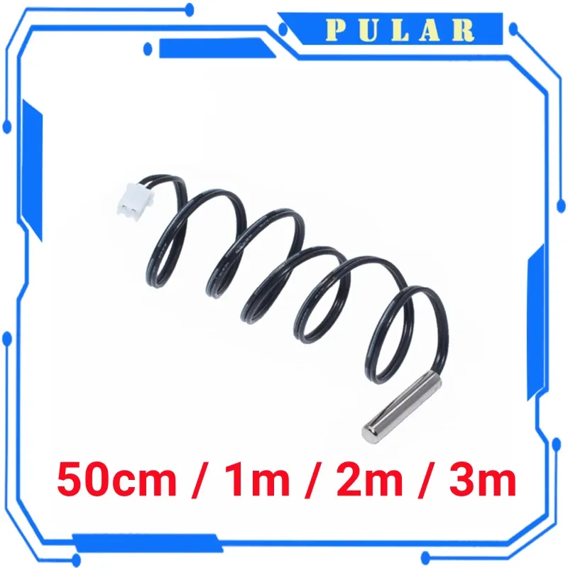 Heißer 50 cm 1 m 2 m 3 m NTC Thermistor Temperatur Sensor Wasserdichte Sonde Draht PLR 10K 1% 3950 W1209 W1401 kabel