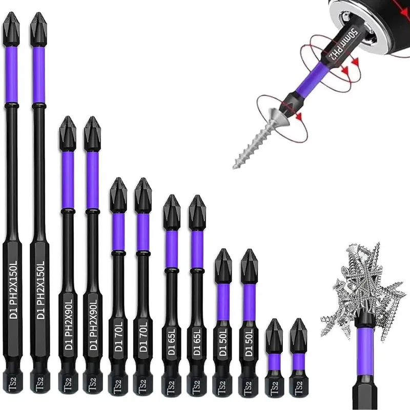 6/12 Stück Magnets ch rauben dreher Bits rutsch feste stoß feste Phillips Schlag bohrer Sechs kant schaft aus legiertem Stahl, geeignet für Elektro werkzeuge