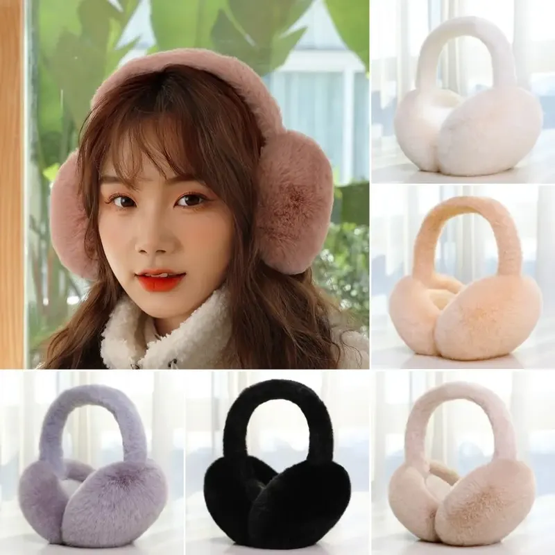 1PC Einfarbig Weiche Plüsch Ohr Wärmer Winter Warme Ohrenschützer Mode Ohr Abdeckung Outdoor Kälte Schutz Ohrenschützer Klapp ohrenklappe
