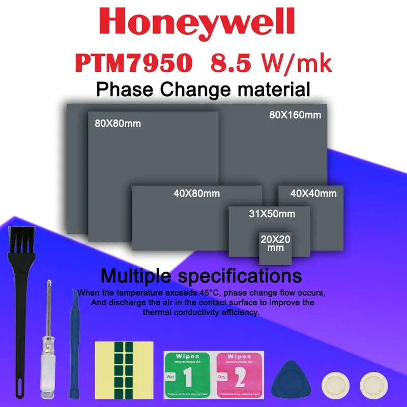 Honeywell PTM7950 Phasenwechselpad 8,5 W/mk Wärmeleitpaste Material Laptop/CPU/GPU Kühlkörper Kühlung Wärmeleitendes Pastepad