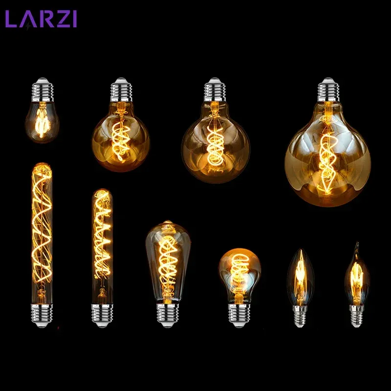E14 E27 Spirale Licht G80 G95 G125 LED Glühlampe 220V 4W 2200K Retro Vintage Lampen dekorative Beleuchtung dimmbare Edison Lampe