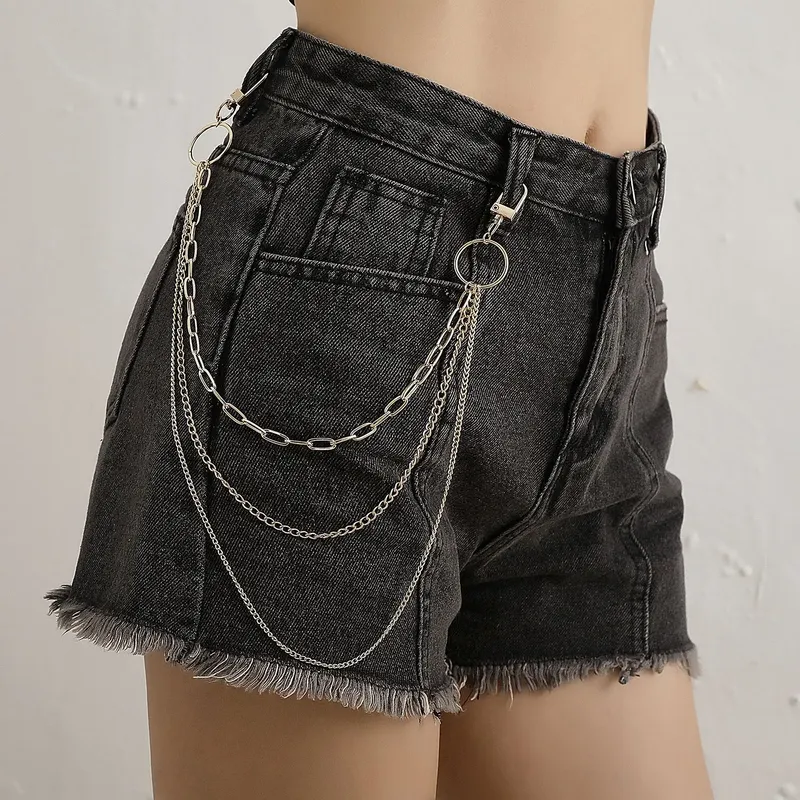 Vintage lange Metall Rock Hose Hipster Hose Jean Schlüsselanhänger Ring Clip Quaste Schlüsselanhänger Frauen Zubehör