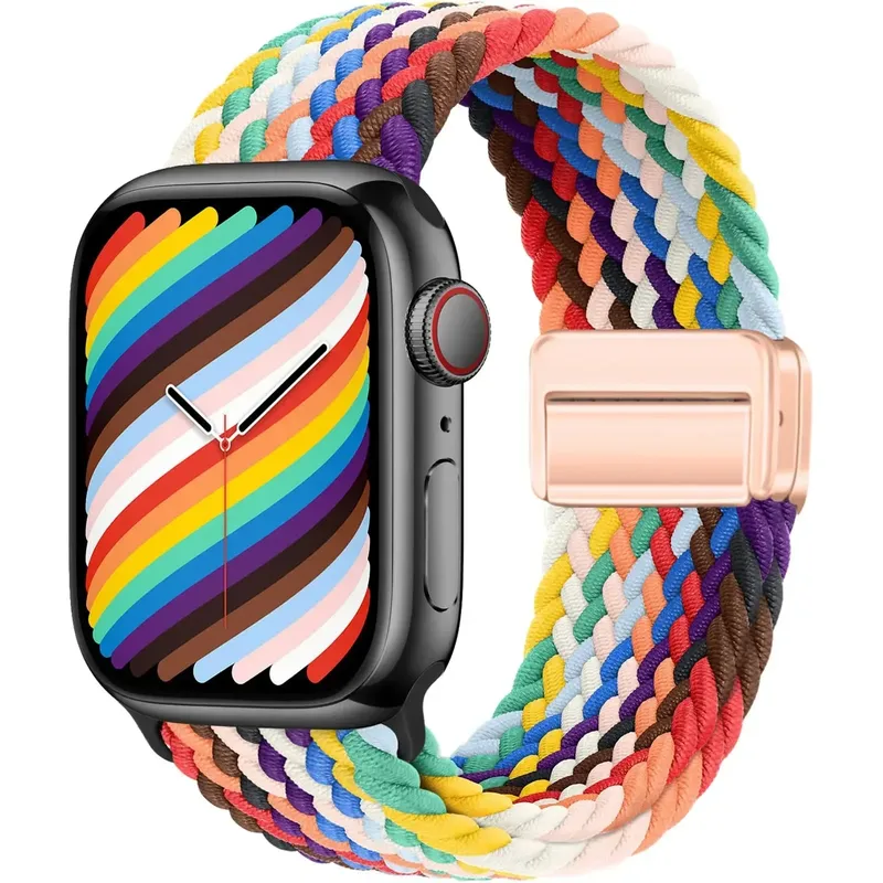 Geflochtenes Armband für Apple Watch 10 Band 46 mm 45 mm 49 mm 42 mm 40 mm Schnalle Armband iWatch Serie SE 7 3 6 8 9 Ultra 2 Magnetarmband
