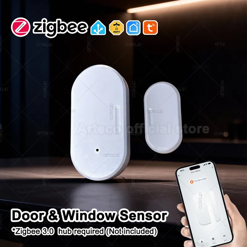 ZigBee Tür-Fenster-Sensor, Smart Home, Sicherheitsschutz, magnetischer Kontakt, Tür offen, geschlossen, Detektor, benötigt Gateway-Unterstützung Z2MQTT