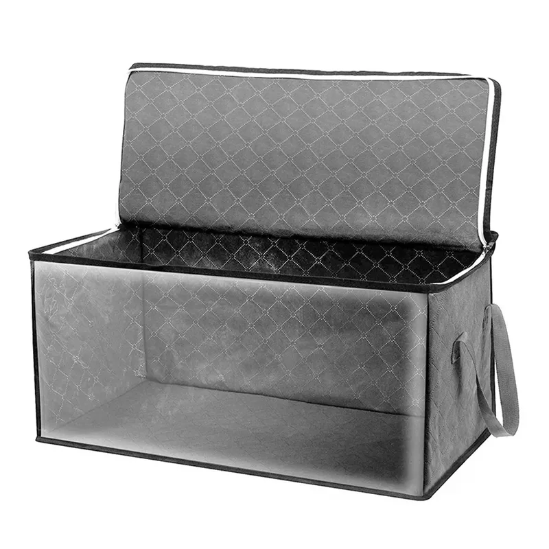 Kleideraufbewahrungstasche mit großer Kapazität, Vliesstoff, faltbar, Quilt-Aufbewahrungstasche mit Deckel, Reißverschluss, Kleiderschrank, Kleidung, Organizer, Sortierbox