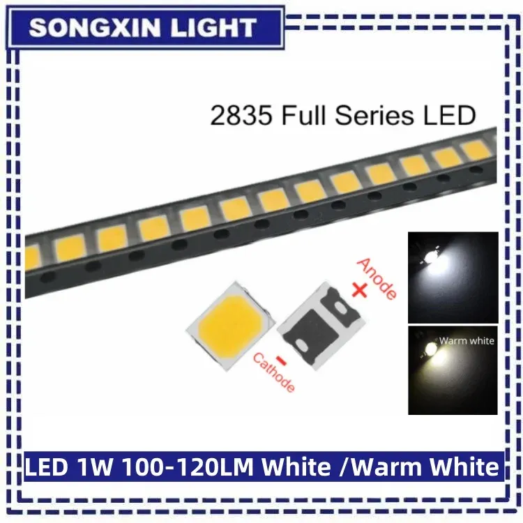 200 TEILE/LOS 2835 SMD 3V Reinweiß/Naturweiß/Warmweiß/Kaltweiß LED 23-26LM Helle Lampe Perlen Leuchtdiode