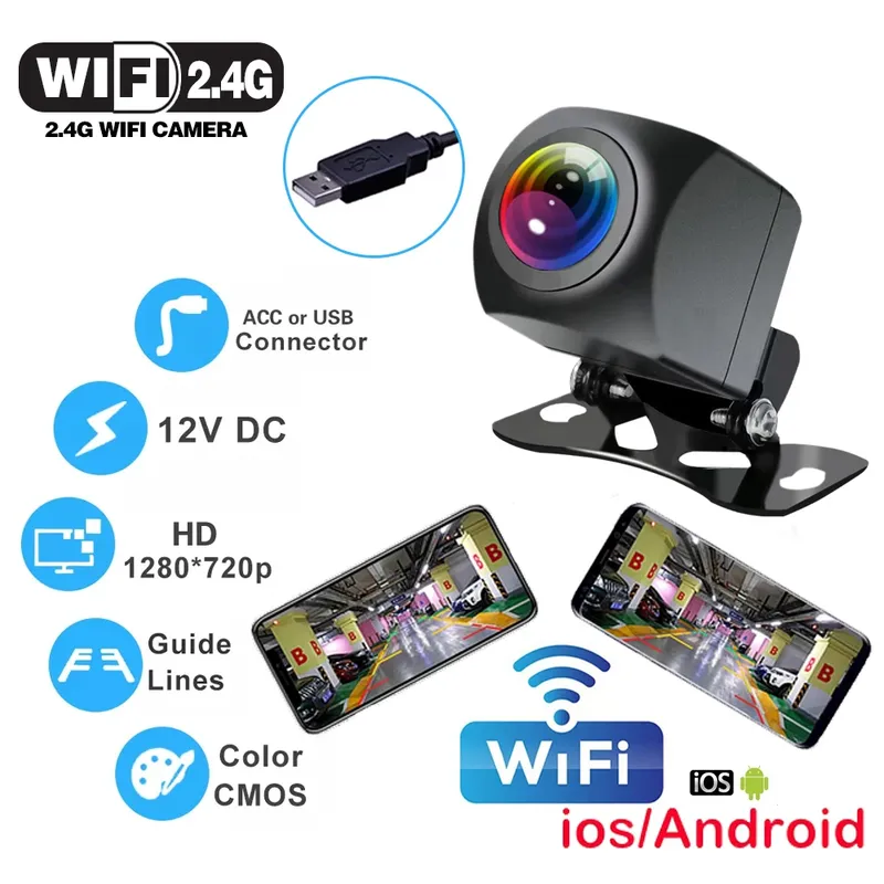 Auto Rückansicht Kamera Wifi HD 170 Grad Rückansicht Kamera Drahtlose Wasserdichte Wifi Backup Kamera 12 V 24 V für Android Ios