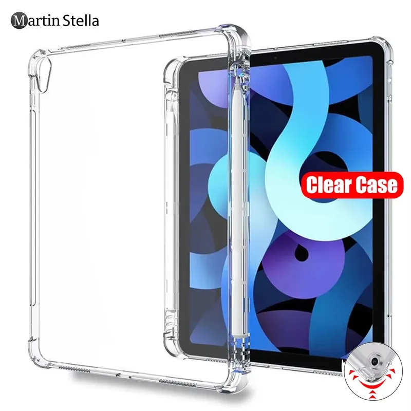 Klare Hülle für Ipad Pro 11 12,9 10,5 9,7 9. Generation mit Stifthalter-Abdeckung Ipad Mini 6 Air 5 4 3 2 1 10. 8 7 5 Tpu-Hülle