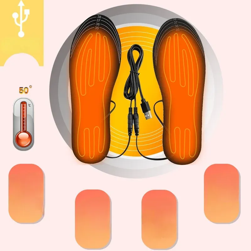 USB wiederaufladbare beheizte Einlegesohlen Größe 35–46 DIY anpassbare elektrisch beheizte Schuhe Pad für Outdoor-Skifahren Winter Fußwärmer