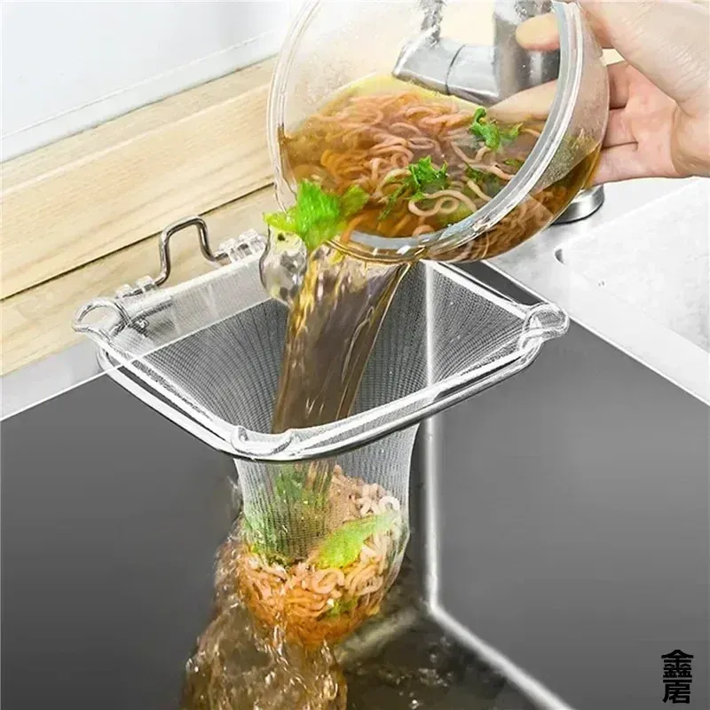 1/50Pcs Einweg Küche Waschbecken FilterMesh Kanalisation Müll Filter Mahlzeit Rückstände Pool Mesh Tasche Entwässerung Bildschirm Waschbecken Müll Net