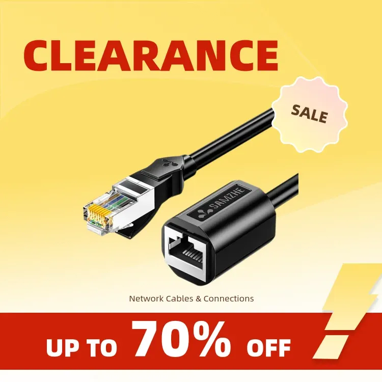 Clearance_SAMZHE Cat6 Ethernet-Verlängerungs-Patchkabel, RJ45-Stecker auf Buchse, Rj45-Ethernet-Extender-Adapter für PC, Laptop, Ethernet C