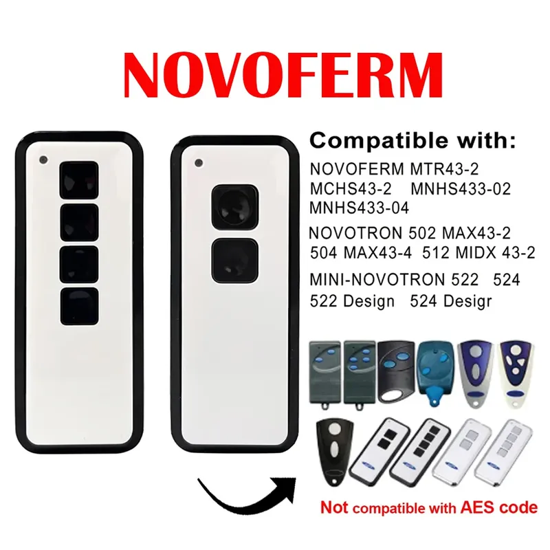 Garagentor-Fernbedienung NOVOFERM MINI-NOVOTRON 522 524 433,92 MHz Rolling Code Gate Fernbedienung Schlüsselanhänger