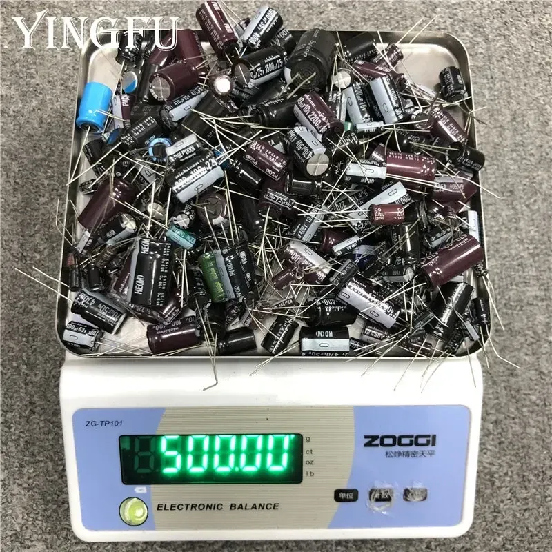 500 Gramm/Lot gemischter Elektrolytkondensator Verkauf für DIY-Liebhaber Reparatur elektronisches Komponentenpaket Vor der Bestellung lesen