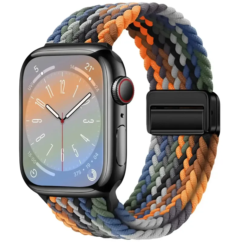 Geflochtenes Armband für Apple Watch Band 44 mm 40 mm 45 mm 49 mm 41 mm 38 Schnallenarmband iWatch Serie SE 7 3 6 8 9 Ultra 2 Magnetarmband