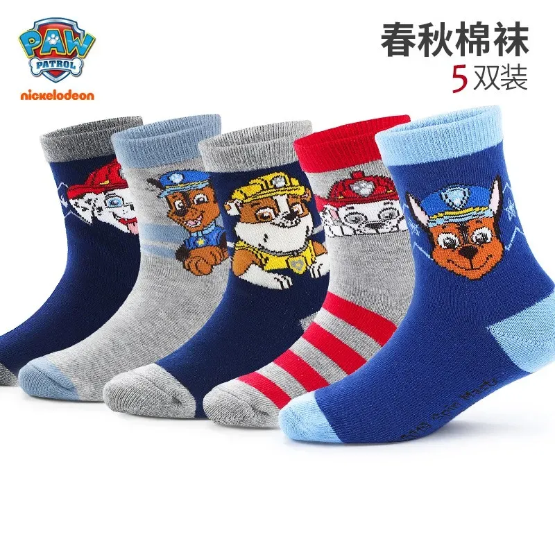 5 Paare/los Echte Paw Patrol Chase Skye Ryder Baby Jungen Mädchen Weiche Bunte Socken Für Kinder Atmungsaktive Kleinkind Warme Socken
