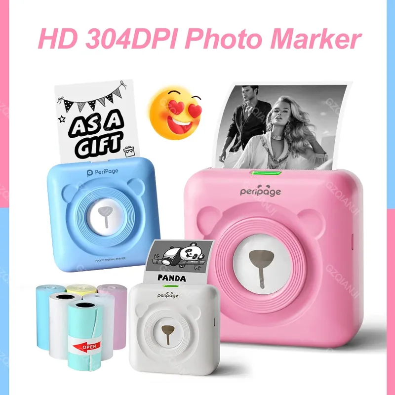 300dpi Peripage A6 58mm Mini Bluetooth Notizen Etikett Aufkleber Drucker Hersteller mit Farb papierrollen für den Home-Office-Gebrauch als Geschenk