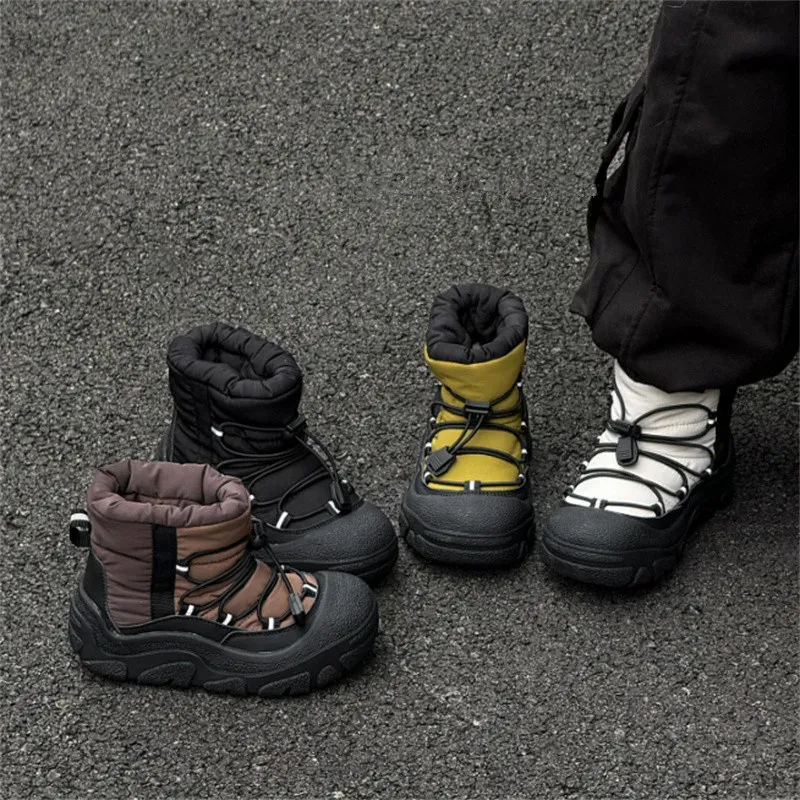 2025 neue Winter Kinder Schnee Stiefel Für Jungen Wasserdichte Warme Pelz Gummi Sohle Nicht-slip Mode Mädchen Stiefel EU 26-37