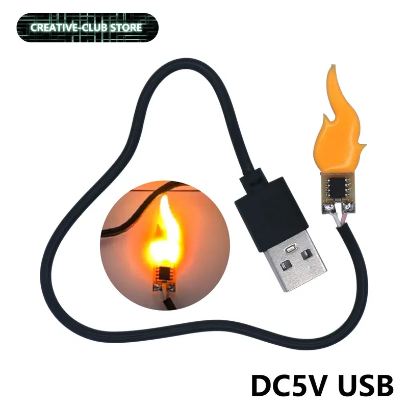 LED-Kerzenlicht und USB-Schnittstelle DC 5V 2200K Edison-Flammen-Glühfaden, dekorative Glühbirne für Geburtstagsfeiern, Zubehör für Heimwerker