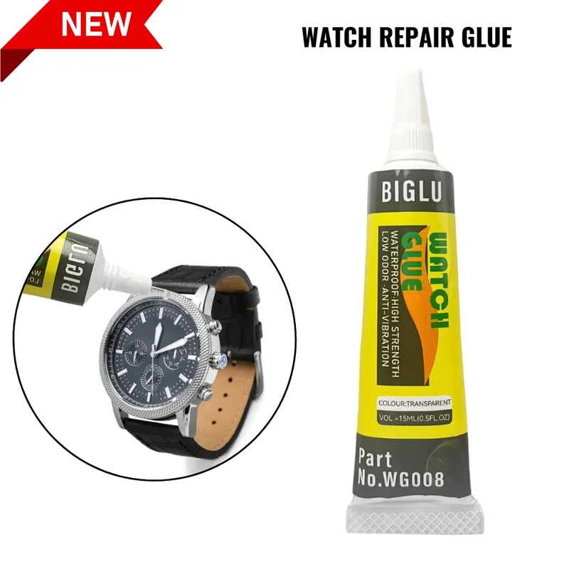 BIGLU Uhr Kleber Transparent Wasserdicht Weiche Reparatur Dichtung Metall Glas Schmuck DIY Abdeckung Rahmen Klebstoff Nadel Outlet 15ML