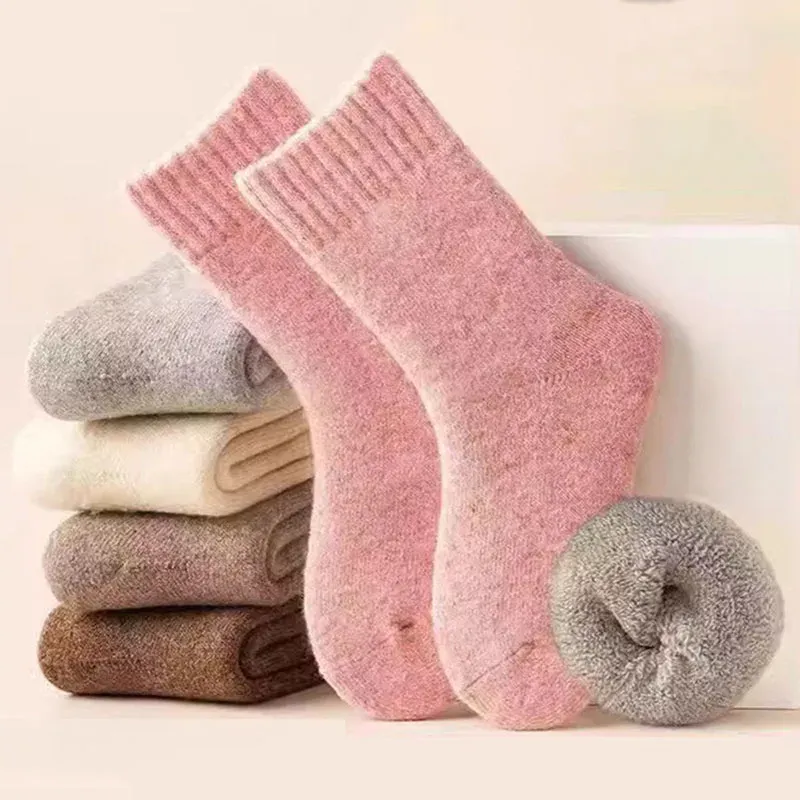 Winter 30% Wolle Kaschmir Warme Pelzige Kinder Socke Chic Einfarbig Waden Socke für Kinder Verdicken Fleece Wolle Herbst Warme Strümpfe