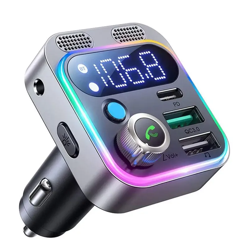 Bluetooth 5.3 FM Sender 4 Port USB Auto Ladegerät Typ C PD 250 W Schnelle Lade Adapter Für Huawei OPPO Oneplus