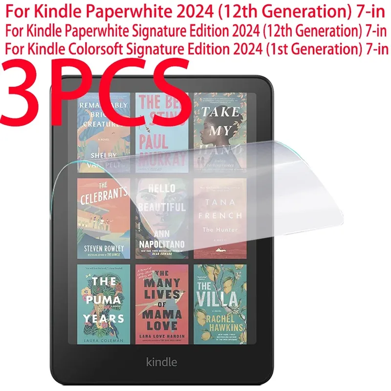 3PCS PET Weiche Film Screen Protector Für Kindle Paperwhite 2024 12th Gen 7in Für Colorsoft Signature Edition 2024 schutz Film